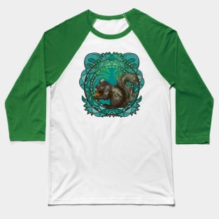 Squirrel Mandala Baseball T-Shirt